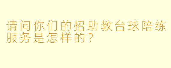 请问你们的招助教台球陪练服务是怎样的?