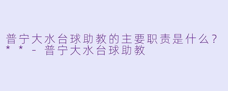 普宁大水台球助教的主要职责是什么?**