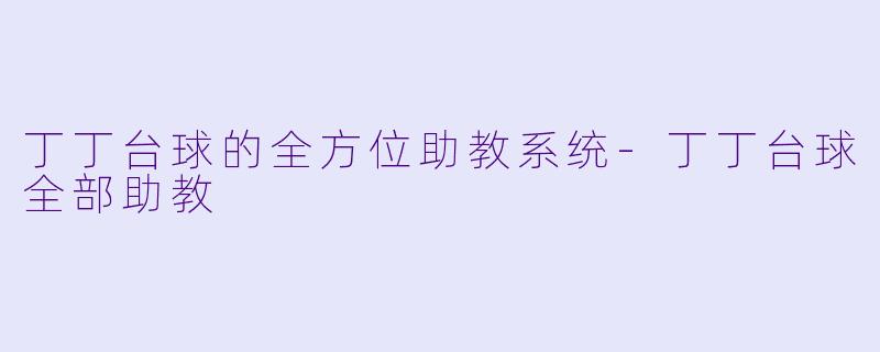 丁丁台球的全方位助教系统-丁丁台球全部助教