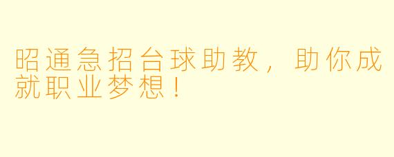 昭通急招台球助教，助你成就职业梦想！