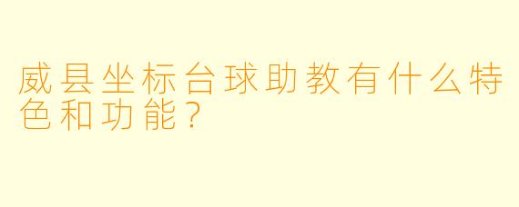 威县坐标台球助教有什么特色和功能?