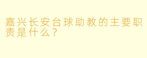 嘉兴长安台球助教的主要职责是什么？