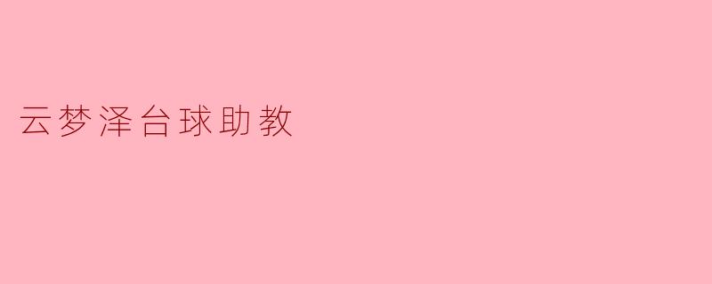 云梦泽台球助教