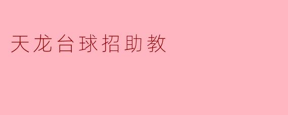 天龙台球招助教