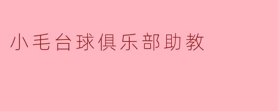 小毛台球俱乐部助教