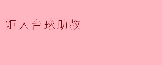 炬人台球助教