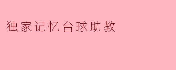 独家记忆台球助教