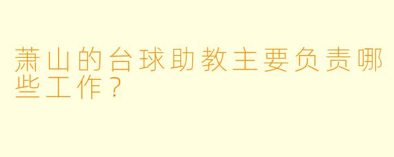 萧山的台球助教主要负责哪些工作？