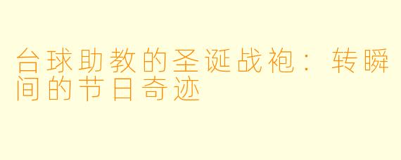 台球助教的圣诞战袍：转瞬间的节日奇迹
