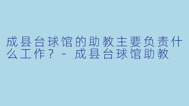 成县台球馆的助教主要负责什么工作？