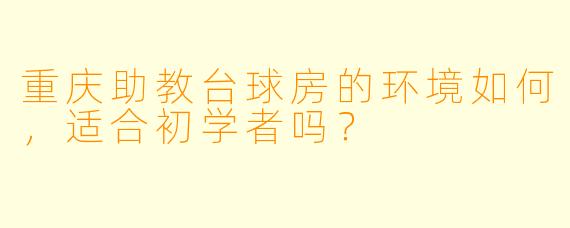 重庆助教台球房的环境如何，适合初学者吗？