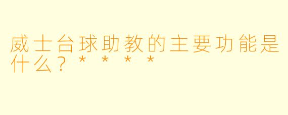 威士台球助教的主要功能是什么？****