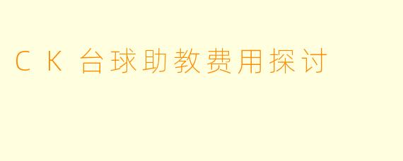 CK台球助教费用探讨