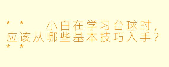** 小白在学习台球时,应该从哪些基本技巧入手?**