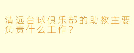 清远台球俱乐部的助教主要负责什么工作？