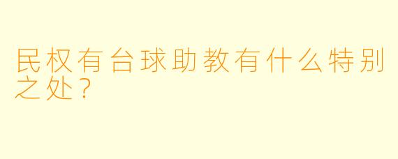 民权有台球助教有什么特别之处？