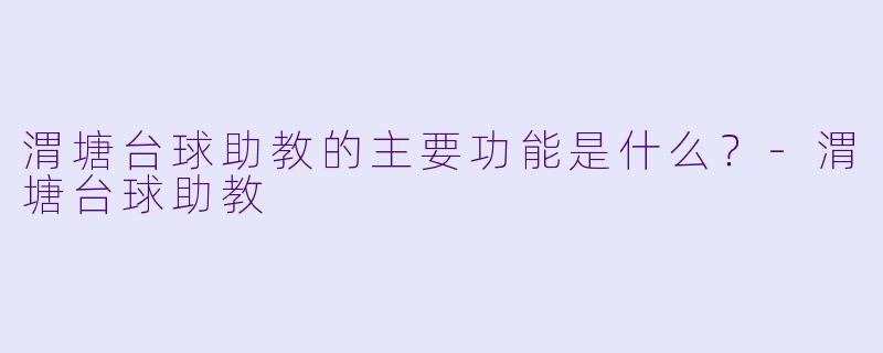 渭塘台球助教的主要功能是什么？