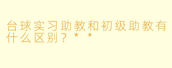 台球实习助教和初级助教有什么区别?**