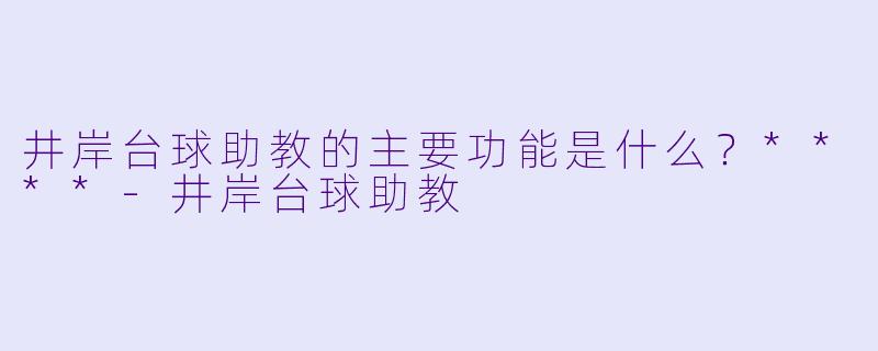 井岸台球助教的主要功能是什么？****