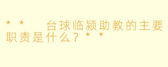 ** 台球临颍助教的主要职责是什么？**