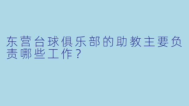 东营台球俱乐部的助教主要负责哪些工作？