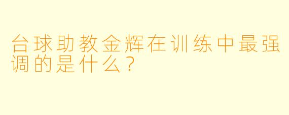 台球助教金辉在训练中最强调的是什么？