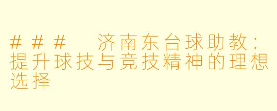 ### 济南东台球助教：提升球技与竞技精神的理想选择