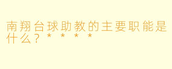 南翔台球助教的主要职能是什么？****
