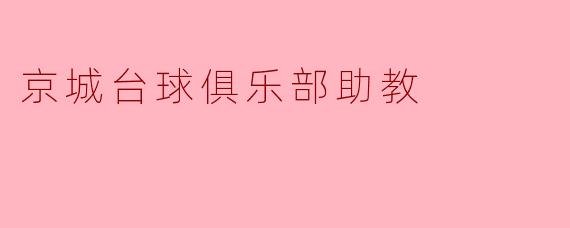 京城台球俱乐部的助教主要负责哪些工作?