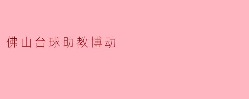 探索佛山台球助教博动的魅力