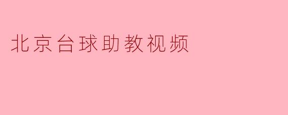 北京台球助教视频