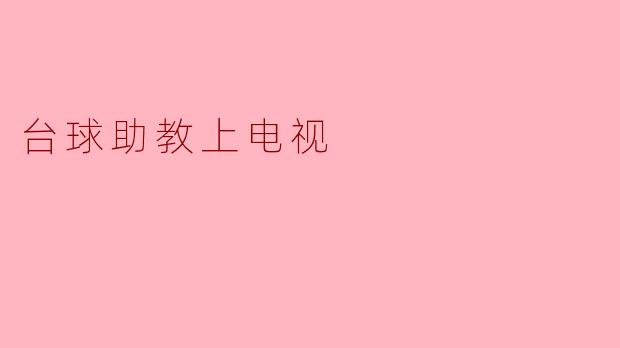 台球助教上电视