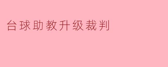 台球助教升级裁判