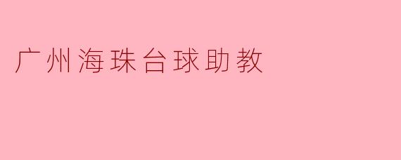 广州海珠的台球助教主要提供哪些服务？**