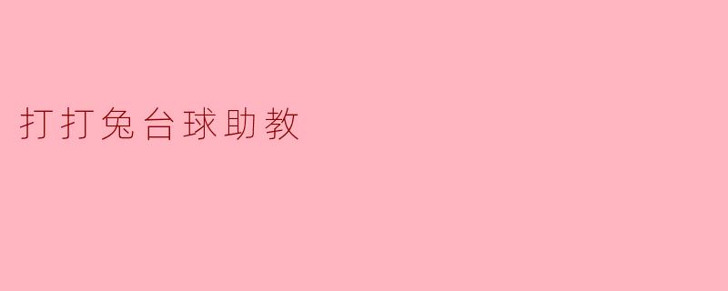 打打兔台球助教