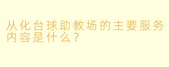 从化台球助教场的主要服务内容是什么？