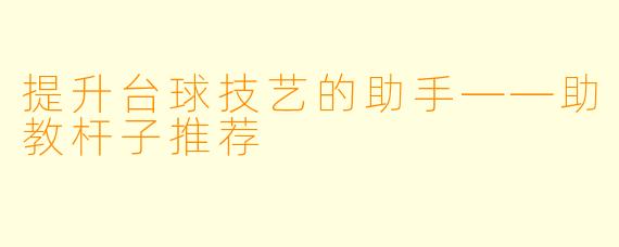 提升台球技艺的助手——助教杆子推荐