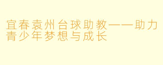 宜春袁州台球助教——助力青少年梦想与成长