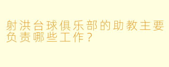 射洪台球俱乐部的助教主要负责哪些工作?