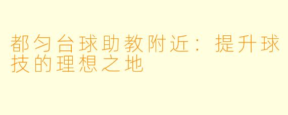 都匀台球助教附近：提升球技的理想之地