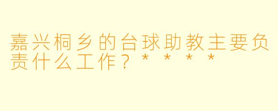 嘉兴桐乡的台球助教主要负责什么工作?****