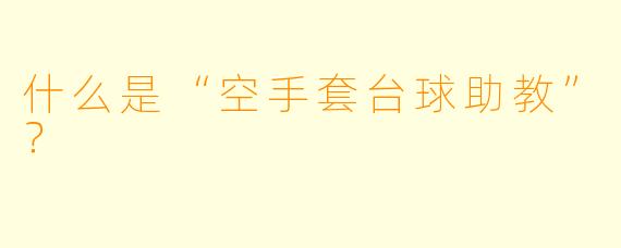 什么是“空手套台球助教”？  