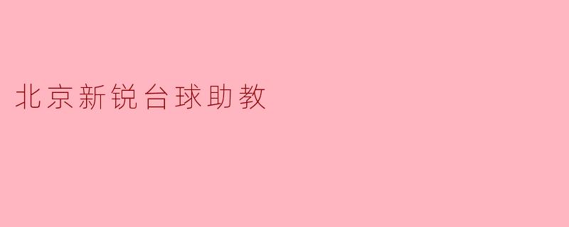 北京新锐台球助教