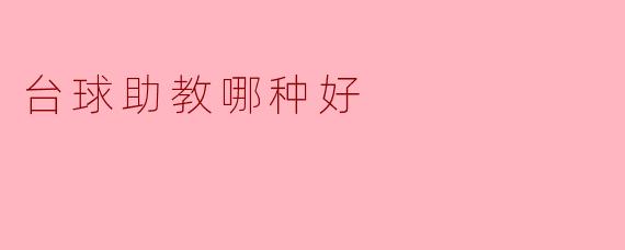 台球助教哪种好?**