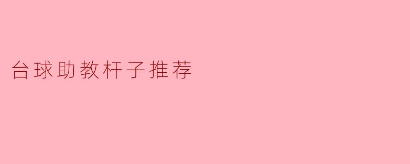 提升台球技艺的助手——助教杆子推荐