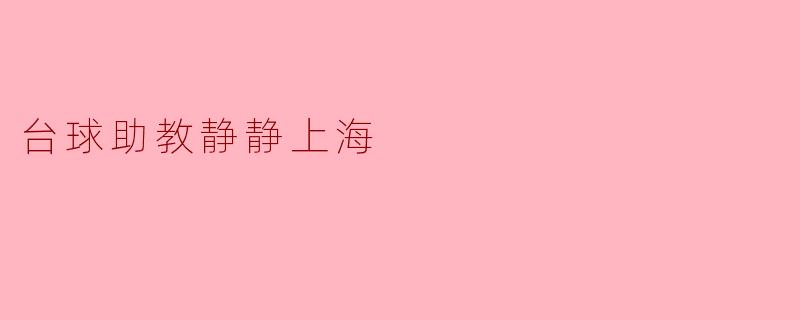 台球助教静静上海