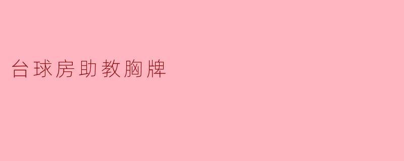 台球房助教胸牌