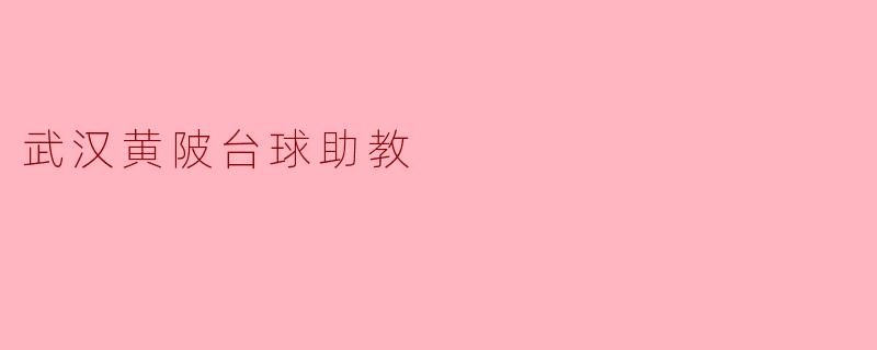武汉黄陂台球助教