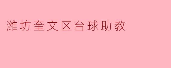 潍坊奎文区台球助教