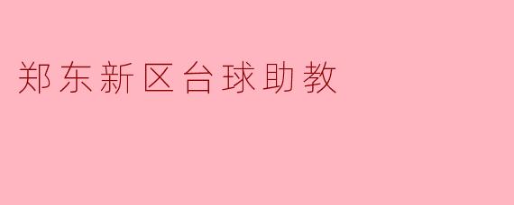 郑东新区的台球助教主要负责哪些工作？**